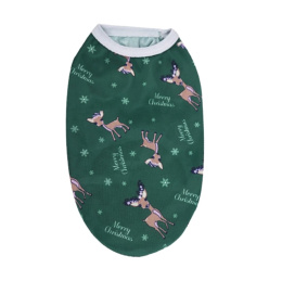 Świąteczna bluzka dla psa lub kota w renifery XMAS REINDEERS zielona