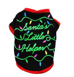 Świąteczna bluzka dla psa lub kota SANTAS LITTLE HELPER czarna