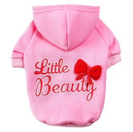 LITTLE BEAUTY bluza z kapturem dla psa różowa