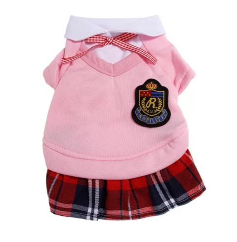 UNIFORM sukienka mundurek szkolny dla psa lub kota różowa