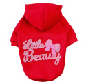 Bluza z kapturem dla psa lub kota czerwona LITTLE BEAUTY