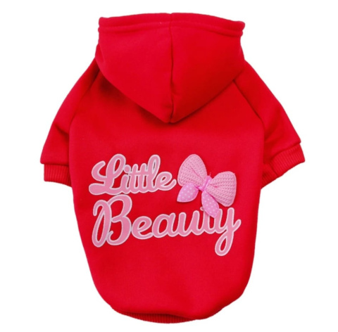 Bluza z kapturem dla psa lub kota czerwona LITTLE BEAUTY Bluza z kapturem dla psa lub kota czerwona LITTLE BEAUTY