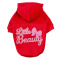LITTLE BEAUTY bluza z kapturem dla psa czerwona