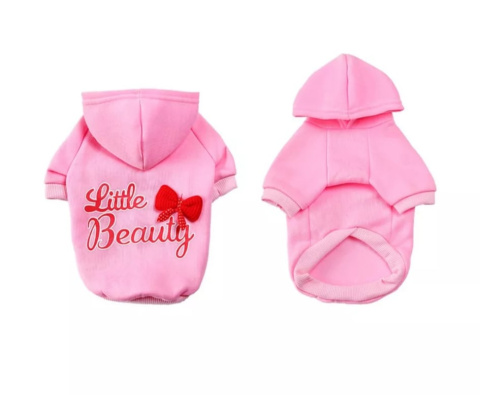 Bluza z kapturem dla psa lub kota czerwona LITTLE BEAUTY Bluza z kapturem dla psa lub kota czerwona LITTLE BEAUTY