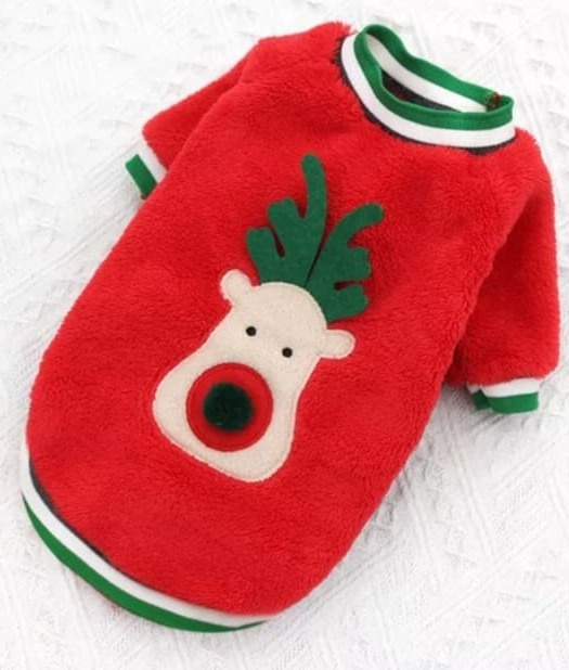 RUDOLPH ciepła bluza świąteczna dla psa czerwona