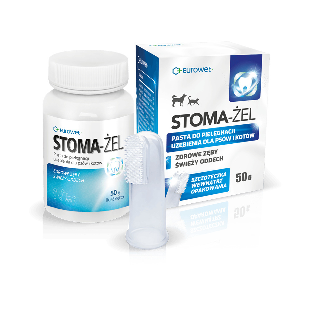 EUROWET Stoma-Żel - pasta do pielęgnacji uzębienia dla psów i kotów 50g + szczoteczka EUROWET Stoma-Żel - pasta do pielęgnacji uzębienia dla psów i kotów 50g + szczoteczka