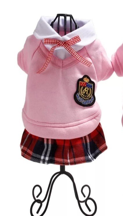 UNIFORM sukienka mundurek szkolny dla psa lub kota różowa UNIFORM sukienka mundurek szkolny dla psa lub kota różowa