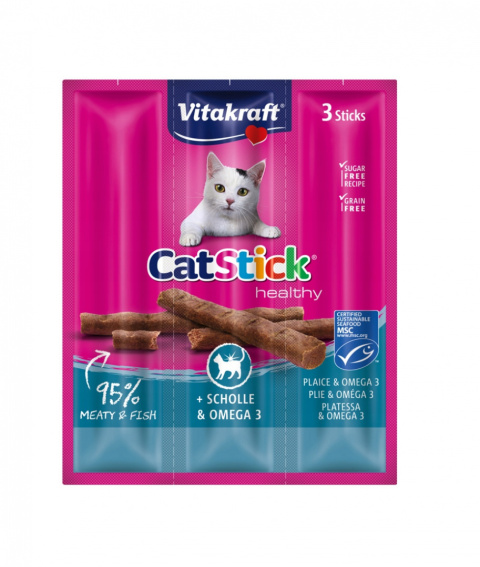 VITAKRAFT CAT STICK flądra i omega3 przysmak dla kota 3szt VITAKRAFT CAT STICK flądra i omega3 przysmak dla kota 3szt