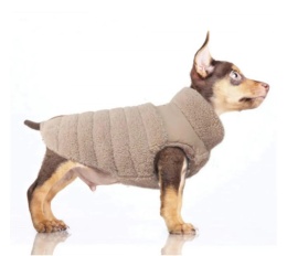 Dwustronna puchowa kurtka dla psa lub kota MILK & PEPPER AMELIA beżowa
