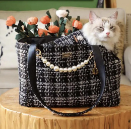 Elegancka torba dla psa lub kota LUXURY czarna