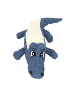 Pluszowa zabawka dla psa lub kota z piszczałką CROCODILE niebieska