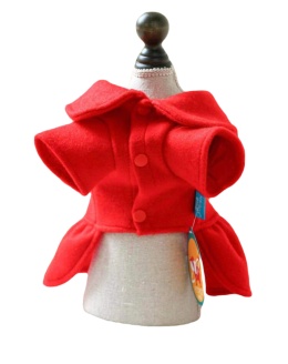 Świąteczna sukienka-płaszczyk z motywem renifera dla psa lub kota CHRISTMAS LADY czerwona