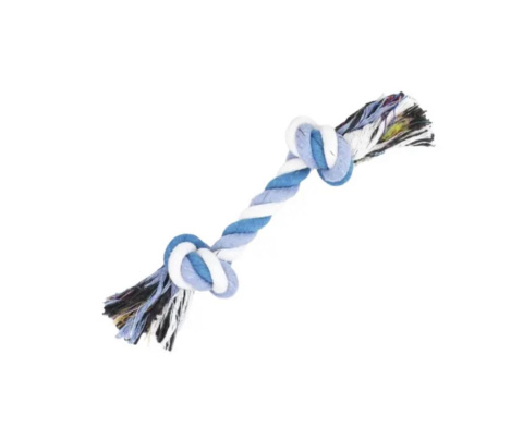 Zabawka bawełniany sznur szarpak węzeł dla psa niebieska
