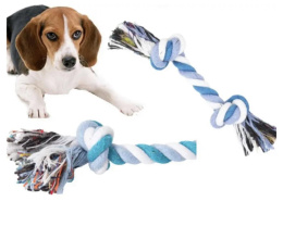 Zabawka bawełniany sznur szarpak węzeł dla psa niebieska