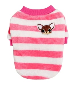 Bluza dla psa lub kota w paski z motywem CHIHUAHUA różowa