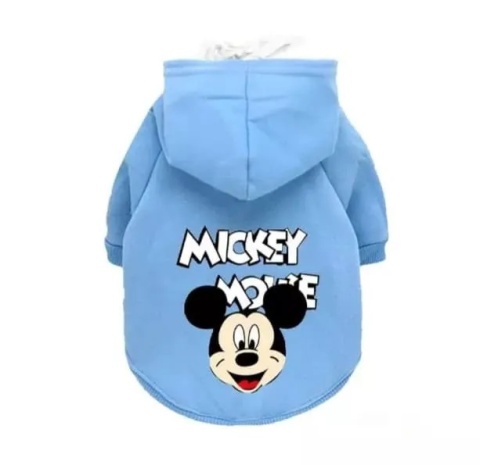 Bluza z kapturem dla psa lub kota z motywem Disney MICKEY niebieska
