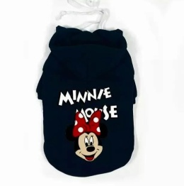 Bluza z kapturem dla psa lub kota z motywem Disney MINNIE czarna