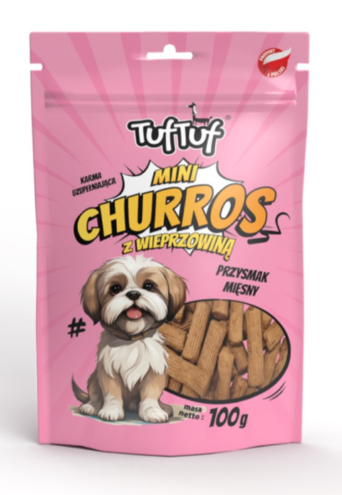 Churros mini z wieprzowiną dla psa TUF TUF 100g Churros mini z wieprzowiną dla psa TUF TUF 100g