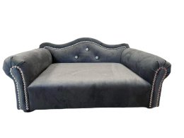 Ekskluzywna sofa handmade dla psa lub kota ROYAL grafitowa