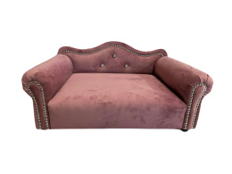 Ekskluzywna sofa handmade dla psa lub kota ROYAL róż indyjski