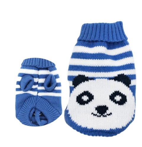 PANDA sweterek dla psa niebieski