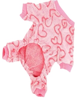 Piżama kombinezon dla psa lub kota w serca HEART różowa