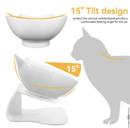 Podwójna miska na stojaku w kształcie kota KITTY GLAMOUR