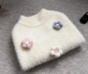Sweter dla psa lub kota z kwiatami DREAM kremowy