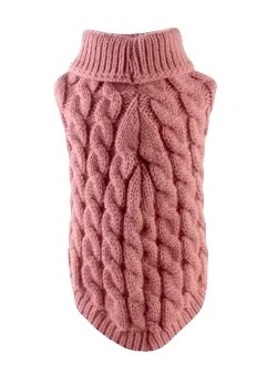 Sweter wełniany dla psa lub kota WEAVE łososiowy róż