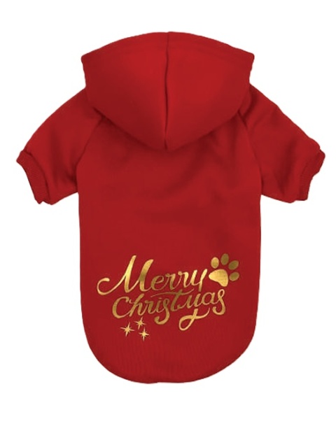 Bluza świąteczna dla psa MERRY czerwona