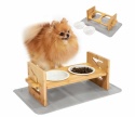 Ceramiczne miski na stojaku dla psa lub kota + mata HAPPY DOG
