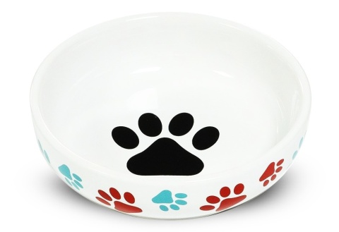 Miska ceramiczna dla kota lub psa motyw łapek PAWS