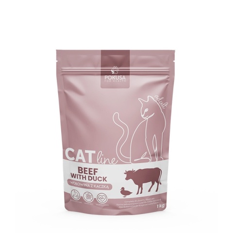 Karma sucha dla kotów - wołowina z kaczką POKUSA CatLine 1 kg