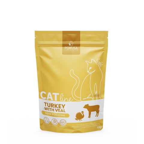 Karma sucha dla kotów - wołowina z kaczką POKUSA CatLine 1 kg