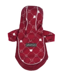 Kurtka przeciwdeszczowa dla psa lub kota FASHION bordo