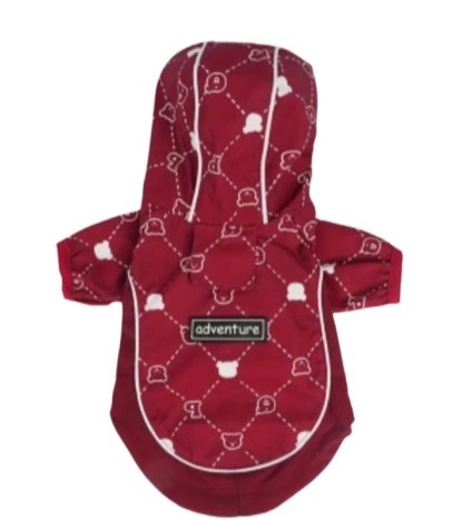 Kurtka przeciwdeszczowa dla psa lub kota FASHION bordo