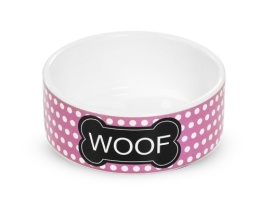 Miska ceramiczna dla psa WOOF różowa