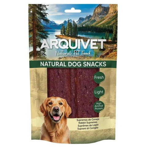 Naturalny przysmak dla psa - paski z królika ARQUIVET 100 g