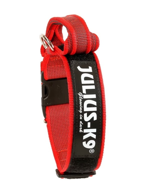 Obroża dla dużych psów, z uchwytem i blokadą bezpieczeństwa JULIUS K9 czerwona