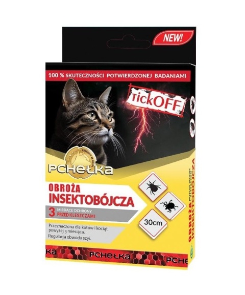 Obroża insektobójcza dla kotów i kociąt TICK OFF 30 cm