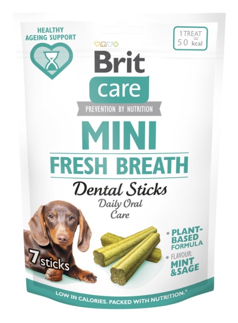 Pałeczki dentystyczne dla psów Brit Care Dog Mini Snacks Fresh Breath 120g