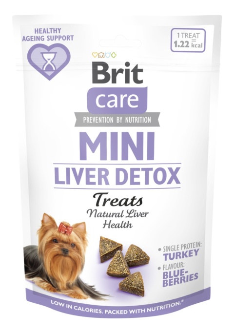 Półmiękkie smakołyki z indykiem dla psów BRIT Care Dog Mini Snacks Liver Detox 50g