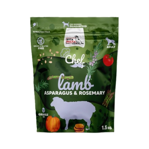 Sucha karma dla psa Jagnięcina, szparagi i rozmaryn SYTA MICHA 1.5kg