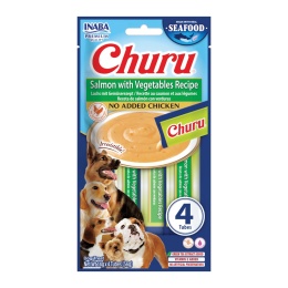 Przysmak pasta dla psa łosoś z warzywami Inaba Dog Churu 4x14g