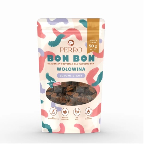 Przysmak wołowina – zdrowe stawy PERRO BON BON 80 g Przysmak wołowina – zdrowe stawy PERRO BON BON 80 g