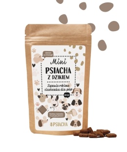 Ręcznie robione ciasteczka dla psów PSIACHA Z DZIKIEM mini 80 g