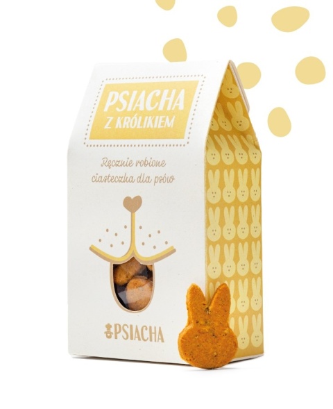 Ręcznie robione ciasteczka dla psów PSIACHA Z KRÓLIKIEM 100 g Ręcznie robione ciasteczka dla psów PSIACHA Z KRÓLIKIEM 100 g