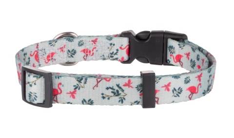 Regulowana obroża dla psa i kota Flamingo Samar zielona