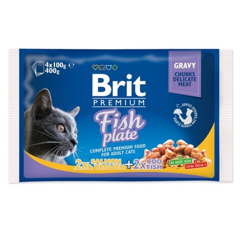 Saszetki dla kota BRIT Premium Fish Plate 4 x 100 g