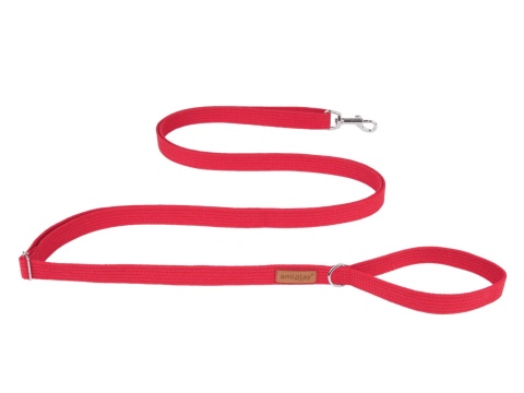 Smycz regulowana Easy Fix Cotton AMIPLAY czerwona